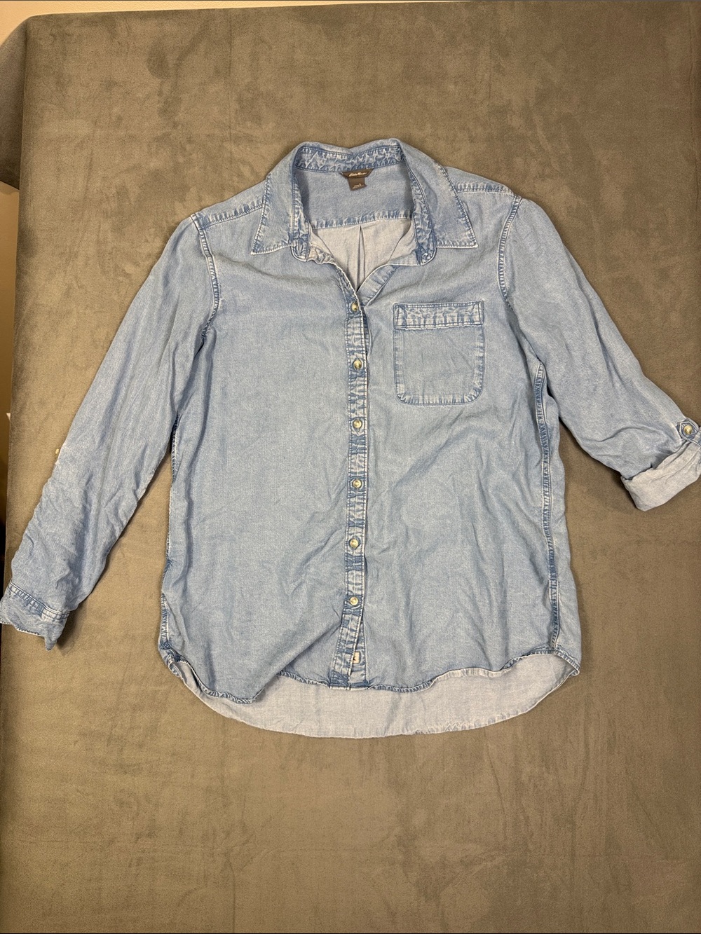 Eddie Bauer Light Blue Denim Button-Down Shirt